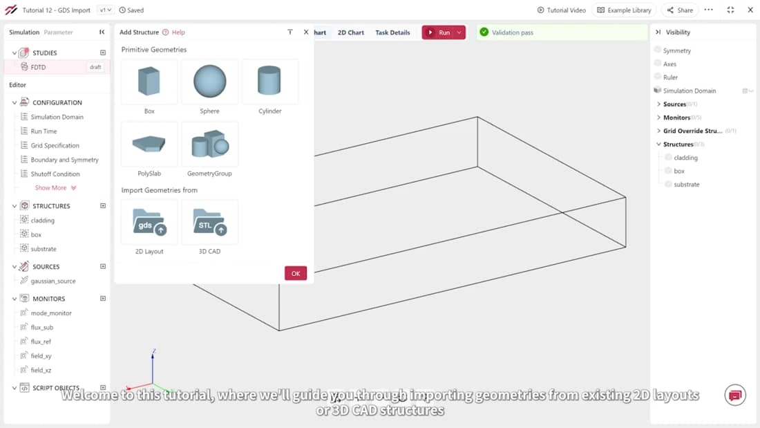 Tidy3D GUI: import geometries | Flexcompute